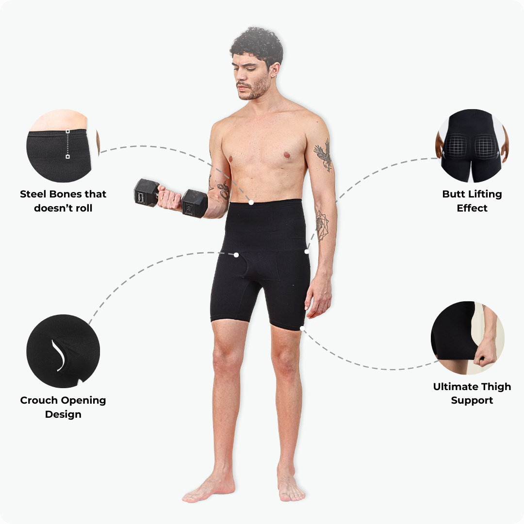 Men's High-Compression Body Shaper Shorts