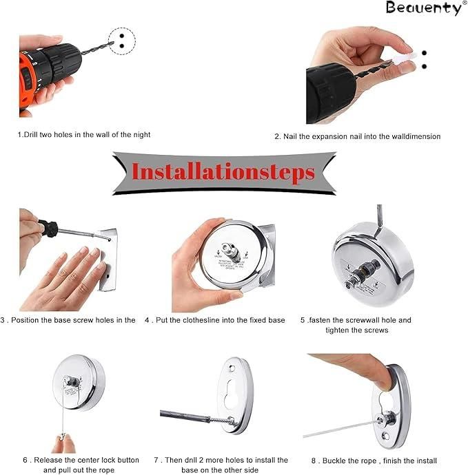 Dry-Ease™ - The Retractable Cloth Drying line - Stainless Steel|🔥FLAT 50% SAVING🔥