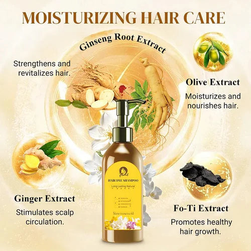 Japanese Long Lasting Natural Hair Dye Shampoo ( Buy 1 Get 1 Free )🔥🔥