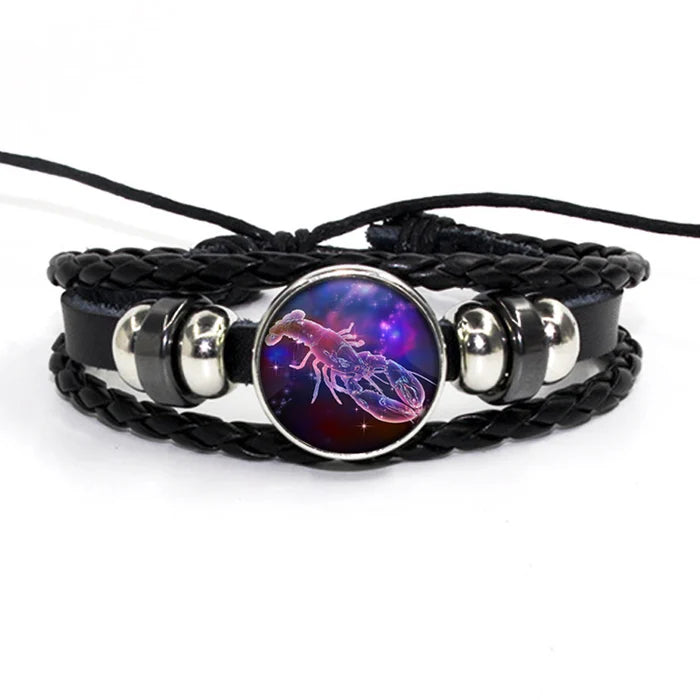 Zodiac Leather Braided Bracelet | 🔥FLAT 50% OFF SALE🔥