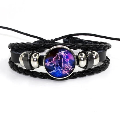 Zodiac Leather Braided Bracelet | 🔥FLAT 50% OFF SALE🔥
