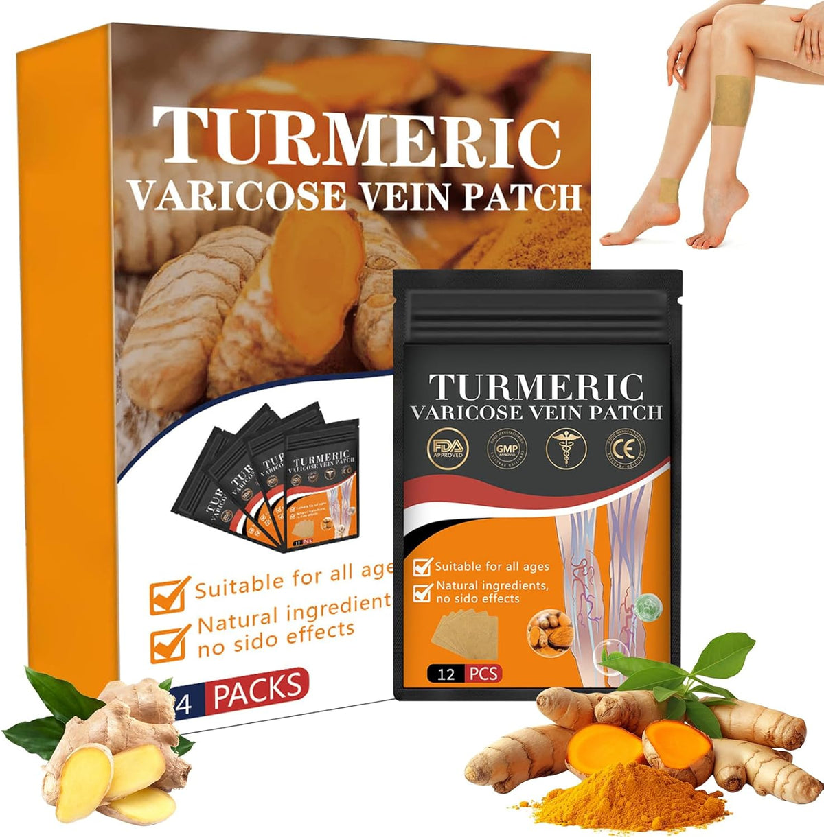 VeinEase™ -Turmeric Varicose Vein Patches | 🔥FLAT 50% OFF SAVING🔥