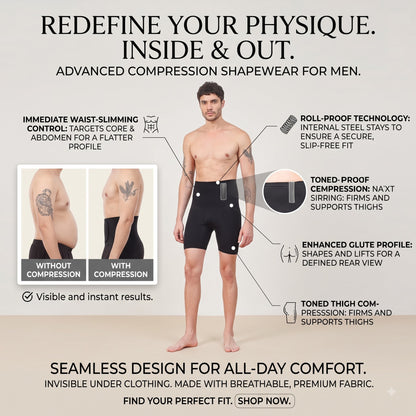 Men's High-Compression Body Shaper Shorts